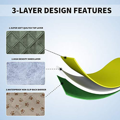 Easy-Going 100% Waterproof Dog Bed Cover, Non-Slip Pet Blanket for Furniture, Washable Couch Cover, Repleasement Sofa Cover (52x82 in,Greyish Green) - color: Greyish Green, size: 52x82 in