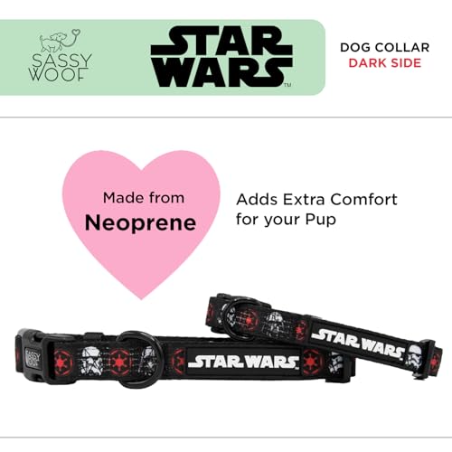 Sassy Woof Dog Collar Star Wars™ The Dark Side - S, Adjustable, Durable, Comfortable and Stylish Pet Accessories for Small Dogs - size: Small, style: Collar