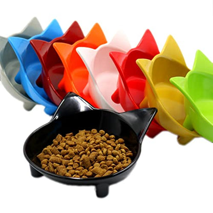 Cat Bowls, Anti-Slip Multi-Purpose Cat Food Bowl Pet Water Bowl Cat Feeding Bowl for Cats and Small Dogs (Black) - color: Black