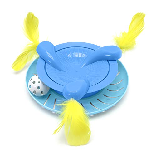 Kitty City Swat Track Cat Toy, 3 Toys in 1 Cat Toy, Cat Ball Track with Feathers - color: E) Small Scratcher