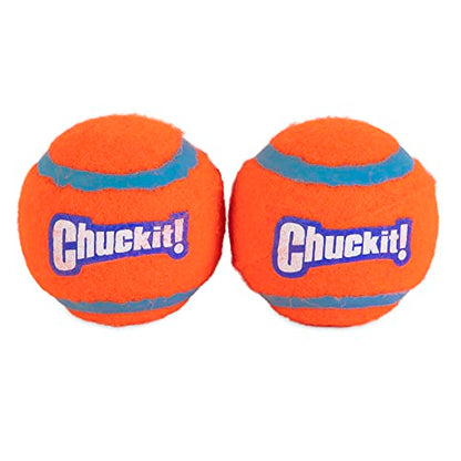 Chuckit! Dog Tennis Ball Dog Toy, Medium (2.5 Inch Diameter) for dogs 20-60 lbs, Pack of 2 - size: Medium - Pack of 2