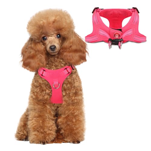 Dog Harness Step in Dog Vest Harness, Reflective Adjustable Puppy No Pull Harness Breathable Soft for Small and Medium Dogs Cats, Pink, XS - color: Pink, size: X-Small
