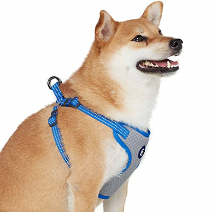 Blueberry Pet Essentials Back to Basics Reflective Dog Harness Vest, French Blue, Large, Adjustable Harnesses for Dogs - color: French Blue, size: Large (Pack of 1)