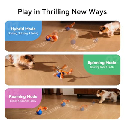 Cheerble Smart Interactive Dog Toy, Wicked Ball Rolly, Automatic Moving, Bouncing, Rotating, E-TPU Material, Active Rolling Interactive Dog Ball for Medium and Large Dogs (Blue) - color: Blue