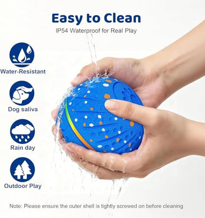 Interactive Dog Toys Dog Ball for Small Medium Dogs – 3 Smart Play Modes Bouncing Interactive Pet Toy, Durable E-TPU Material with RGB Lights, Self-Rolling Toy to Relieve Dog Boredom and Anxiety