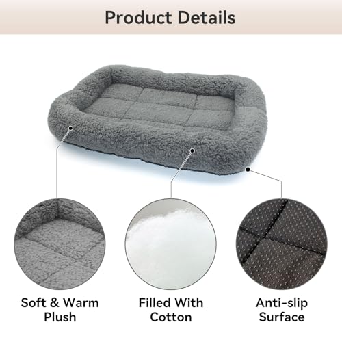 Small Cat Bed Mat, 22" x 16" Plush Cushion with Surrounding Pillow for Small to Meidum Dogs Cats Sleeping, Indoor Pet Beds Furniture Carrier Crate Anti Skid Pad, Washable, Medium - color: M (22 x 16 inch)