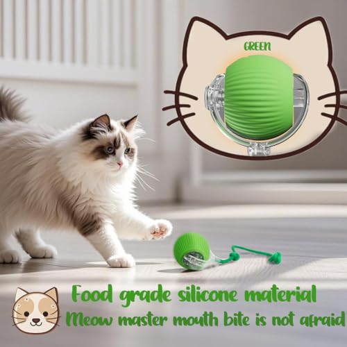 KumCinn Interactive Dog Ball for Small Medium Dogs, Automatic Self Moving Cat Toys Ball for Indoor Cats, 360° Rolling Electric Pet Ball, Fast Smart Motion Activated Toy (Yellow) - color: YELLOW