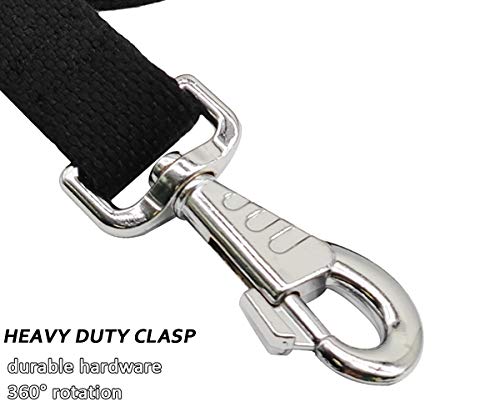 6ft Heavy Duty Tactical Dog Leash, Military Style Thick Cotton Strong K9 Dog Leash for Outdoor Walking Hunting Hiking, Black - color: black