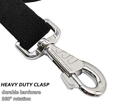 6ft Heavy Duty Tactical Dog Leash, Military Style Thick Cotton Strong K9 Dog Leash for Outdoor Walking Hunting Hiking, Black - color: black