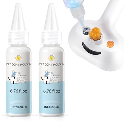 Pet Steam Brush for Dog & Cat – 3-in-1 Spray Hair Removal for Grooming, Softens Fur & Reduces Static 2*Shampoo(Steam Brush not Included) - size: 7.8"-400ML