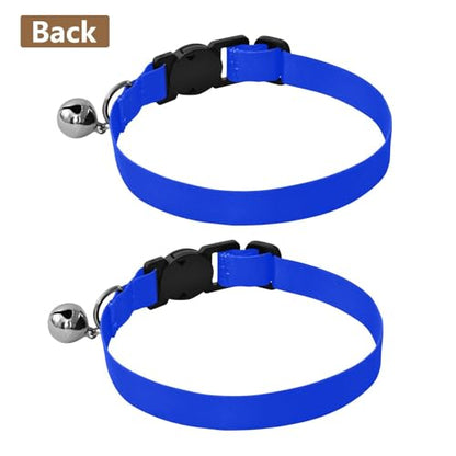 Ultramarine Adjustable Pet Collar, 2 Pack Small Dog Collar with Bell - color: Ultramarine