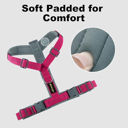 Plutus Pet No Pull Dog Harness, Adjustable Nylon Harness with Soft Padding, Reflective and Heavy Duty Dog Harness for Small, Medium, Large Dogs(Hot Pink, M) - color: Hot Pink, size: M