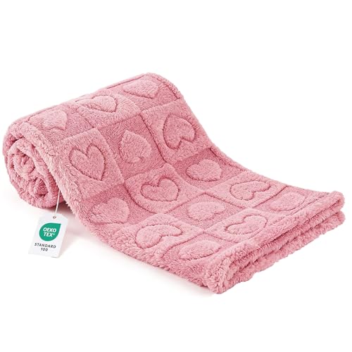 gogobunny Pet Blanket for Dogs Cats, 300GSM Ultra Soft Coral Fleece Blanket, Washable Small Dog Cat Blanket, Calming Crate Mat, Furniture Protector for Couch Bed Car Seat, Pink, 25x35IN - color: Pink, size: 25x35"