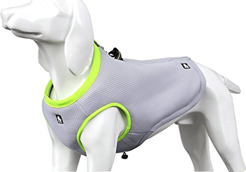 SGODA Dog Cooling Vest Harness Cooler Jacket Grey Green Small - color: grey with green, size: Small Chest 17.5-20"