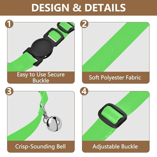 Puppy Collar 2 Pack Small Cat Collar Adjustable 10.6 to 17.1 Inches - color: Cobalt Green