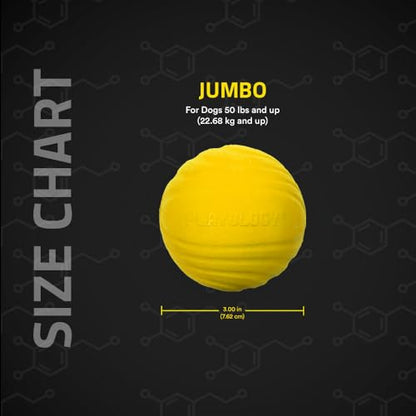 Playology Dog Toys | Dual Layer Ball Durable Chew Toy for Tough Chewers | Chicken Scented Jumbo Dog Toy | Chew Toys for Large Dogs - size: Jumbo, style: Chicken