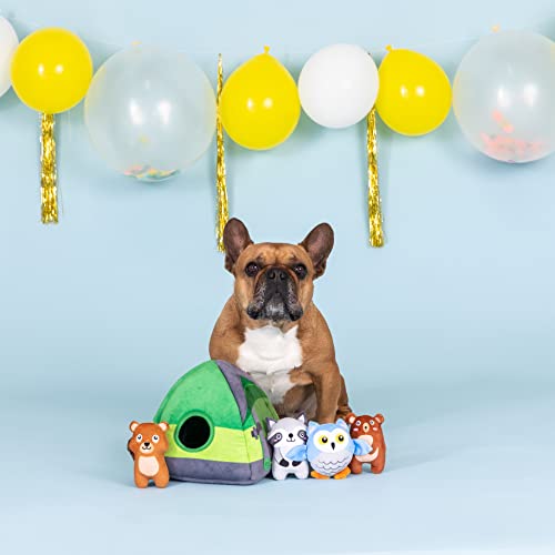 Fringe Studio Hide & Seek Burrow Plush Dog Toy Set, Happy Campers(289216), Multicolored - color: Happy Campers