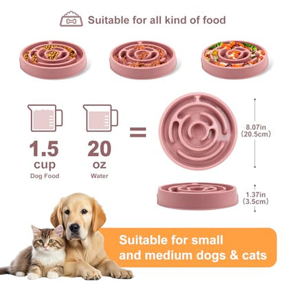 Slow Feeder Dog Bowls, Puzzle Dog Bowl with Anti-Slip, Slow Feeder & Non-Slip Design, Boredom and Anxiety Reducer, Suitable for All Breed Dogs and Cat - color: Pink