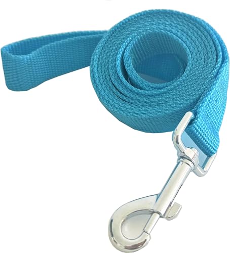 Nylon Dog Training Leash, Traction Rope, 4Ft /5 Foot /6 Feet Long, 5/8 inch 3/4 Inch 1 Inch Wide, for Small and Medium Dogs - color: Sky Blue, size: 1'' x 4 FT