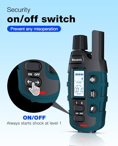 Bousnic Dog Shock Collar - 3300Ft Training Collar with Remote for 5-120lbs Small Medium Large Dogs Rechargeable Waterproof e Collar with Beep (1-8), Shake(1-16), Safe Shock(1-99) Modes (Black) - color: Black