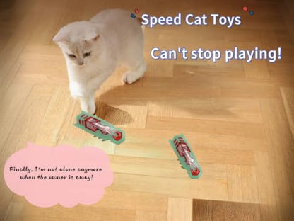 Cat Interactive Toy Educational Cat Teaser Toy 2PCS Electronic Beetle Interactive Set for Indoor Cats Kitten Chase Exercise Battery Operated - color: 2p Green