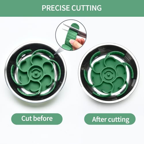 Slow Feeder Dog Bowls Insert,Third Generation upgradedSuper Firm Eating Bowl（Cuttable） for Large Breed and Medium Small Size Compatible with Regular Elevated Metal Glass Dog Bowl (Green) - color: Green