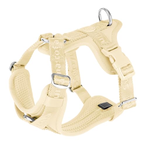 No Pull Dog Harness with Lycra, Three-Point Force Dispersion & 3D Padding, Adjustable Breathable Mesh for Small Medium Large Dogs(Light Yellow,XS) - color: Light Yellow, size: XS(Neck:10.0-16.0,Chest:14.0-20.0)
