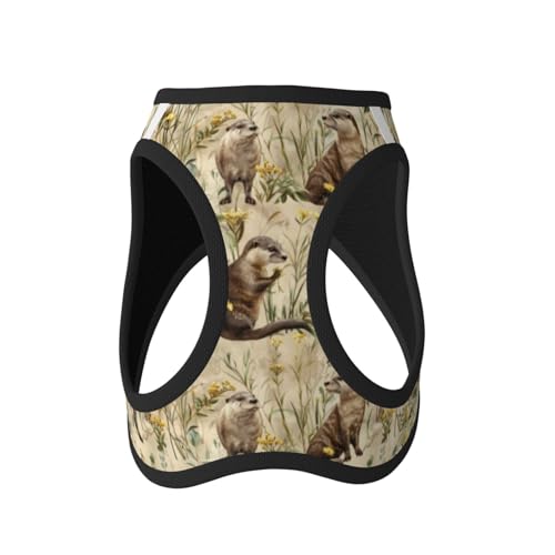 Otters Pet Harness Escape Proof Dog Harness Adjustable Mesh Padded Reflective Dog Vest Harness and Leash Set Small - color: Style 4, size: Small