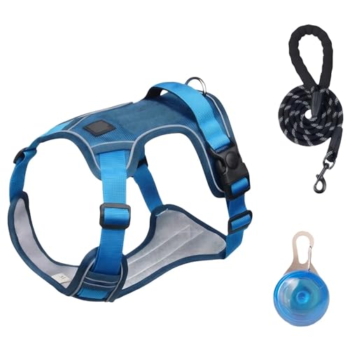 Chesoon Heavy Duty Tactical Dog Harness No Pull Military Grade Vest Adjustable Reflective Fabric System Small Pets 7.6-33.1lb / 3.49-15kg Blue - color: Blue, size: S