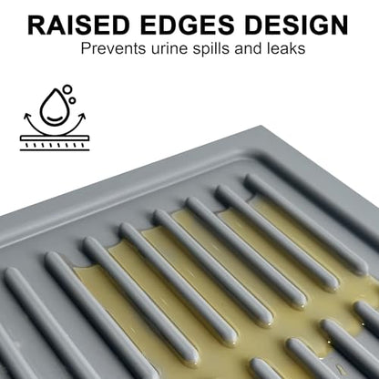 Silicone Cat Litter Mat with Deep Grooves - Waterproof & Easy-Rinse Design Traps Litter to Keep Floors Clean and Save You Cleaning Time - color: Grey, size: Small 24x15 Inch