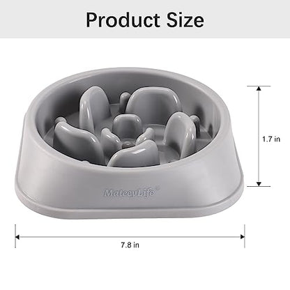 MateeyLife Slow Feeder Dog Bowls 2PCS, Anti-Choking Puzzle Dog Food Bowls, Anti-Slip Interactive Feeding Slow Down Eating, Bloat Stop Maze Dishes for Medium Large Breeds Gray&Black - color: B-Gray&Black, size: Medium