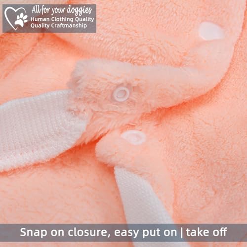 FabriCastle Dog Hoodie Sweater for Small Dogs Boy and Girl, Small Dog Clothes XS XXS Puppy Sweatshirt, Pet Outfit, Cat Clothing Super Soft Warm Snap On Closure (Peach-Cream, XX-Small) - color: Peach-Cream, size: XX-Small