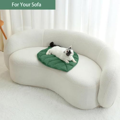 Letalong 30 X 20 Inch Leaf Shaped Cotton Cat Bed Pad, Warming Cat Mat, Pet Warming Pad for Cats, Warmer Mat for Feral and Indoor Cats, 2025 Enlarged and Thickened Leaf Beds - color: Green-02
