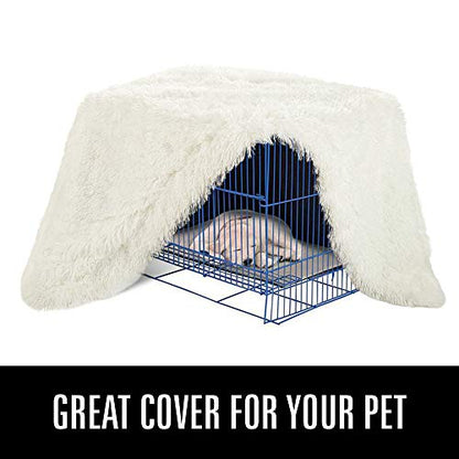LOCHAS Luxury Fluffy Dog Blanket, Extra Soft and Warm Sherpa Fleece Pet Blankets for Dogs Cats, Plush Furry Faux Fur Puppy Throw Cover, 40''x60'' Cream White - color: Cream White, size: Large(40''x60'')