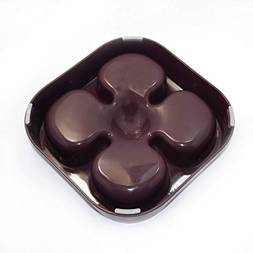 Healthy Slow Feeding Dog Bowl for French Bulldog -Slow Feeder Dog Bowl No Chocking Dog Cat Food Water Bowl with Four-Leaf Clover Pattern (Coffee) - color: Coffee