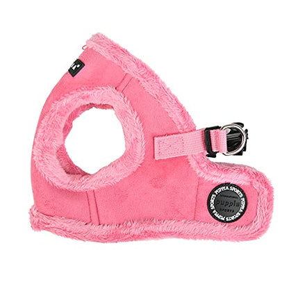 Puppia Terry Vest Dog Harness Step-in Winter Suede Warm No Choke No Pull Training Walking for Small and Medium Dog, Pink, Small - size: Small