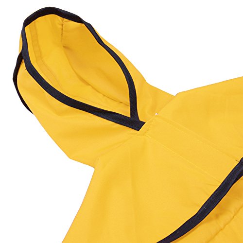 HDE Dog Raincoat Jacket Reflective Adjustable Hooded Pet Poncho Rain Coat with Leash Hole for Small to X-Large Dogs Yellow - S - color: Yellow, size: Small