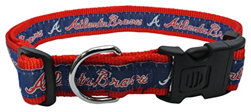 MLB DOG COLLAR. - 29 Baseball Teams available in 4 Sizes. Heavy-Duty, Strong & Durable Pet Collar. - MLB Licensed PET COLLAR. - color: Atlanta Braves, size: Extra Large