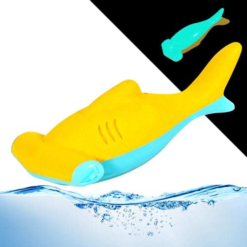 Dog Toy Floating Luminous, Squeaky Dog Toy, Glow in the Dark (Hammerhead Shark) - style: Hammerhead Shark