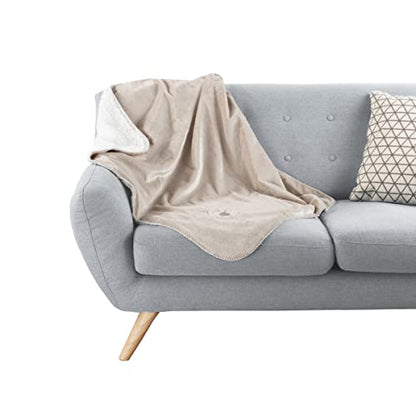 Waterproof Pet Blanket - 30x40-Inch Reversible Sherpa Fleece Throw Protects Couches, Cars, and Beds from Spills, Stains, and Fur by PETMAKER (Tan) - color: Tan, size: X-Small
