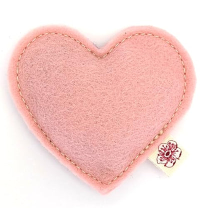 Catnip Toy – Heart Shape, Organic Catnip, 100% Wool Felt, Grown & Made in The USA - Pink - color: Pink, size: 1 pack