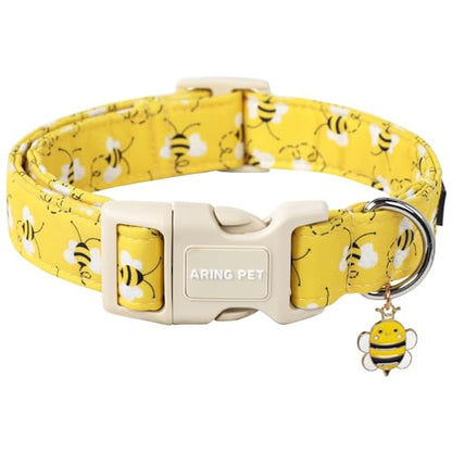 ARING PET Bees Dog Collar, Cute Spring Summer Yellow Bee Pet Collars for Puppy Small Medium Large Boy Girl Dogs-XS - color: Bees-Yellow, size: X-Small