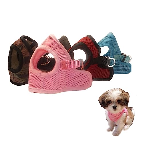 Soft No Pull Step-in Dog Harness Small Dog XXS XS Vest for Teacup, Chihuahua, Yorkie, Pomeranian Dog Vest Harness for Puppy Comfy Pink Meshs for Puppies (SM 12.5"-13.5" 5-6.5 lbs) - color: Baby Pink, size: SM 12.5"-13.5" 5-6.5 lbs