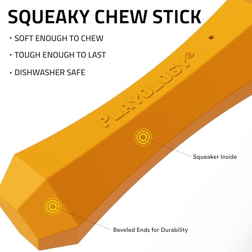 Playology Dog Toys | Squeaky Chew Stick for Large Dogs | Cheddar Cheese Scented Jumbo Fetch Toy | Squeaky Dog Chew Toy - size: Jumbo, style: Cheddar Cheese