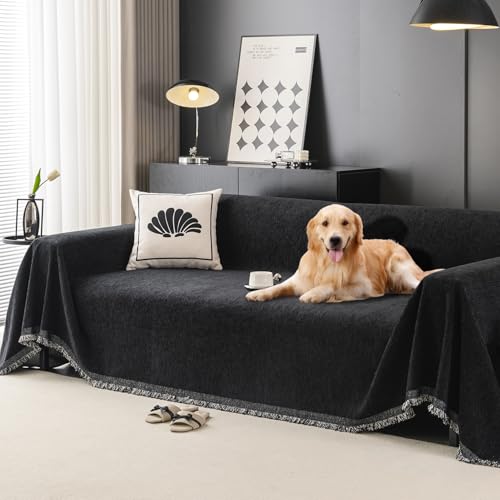 100% Waterproof Sofa Covers for Pets Couch Covers Dogs Cats Sofa SlipCover for Sectional Couches Reclining Armseat Futon Washable Furniture Protector Covers for Living Room(71" x 51", Black) - color: Black, size: 71" x 51"