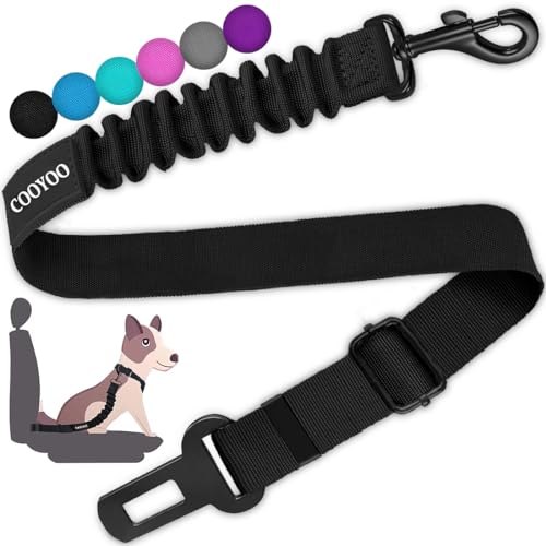 Dog Seat Belt, Durability Retractable Dog Car Harness Adjustable Dog Seat Belt for Vehicle Nylon Pet Safety Seat Belts Heavy Duty & Elastic (1 Pack Black) - color: 02-Set 01a Pack -Black