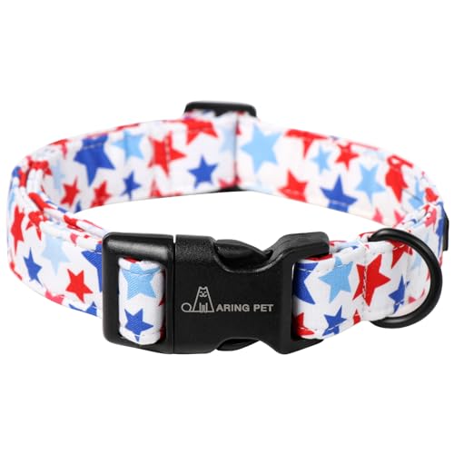 ARING PET 4th of July Collars for Dogs, Fourth of July Patriotic American Star Red White Blue Dog Collar for Puppy Small Medium Large Boy Girl Doggy-XS - color: Independence Star, size: X-Small