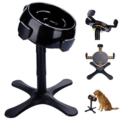 Elevated Slow Feeder Dog Bowl Adjustable Stand,Tilted ABS Base,Fits 5.5-9.5" Bowls, Anti-Spill & Non-Slip, Heavy Duty for Med/Large Dogs(with Round Bowls) - size: C -Slow Feeder Dog Bowls
