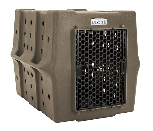 Dakota 283 Canine Rough and Tough Economy Dog Crate w/Removable Two-Way Door - Heavy Duty Outdoor Kennel for Large Breed Dogs (Coyote Granite, Large) - color: Coyote Granite, size: Large