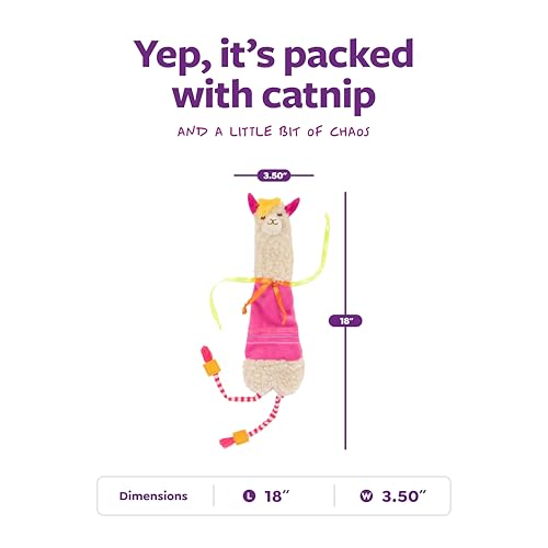 SmartyKat Leggy Llama Catnip Crinkly Plush Kicker Cat Toy, Soft Floppy Body for Wrestling & Bunny Kicks for Cats & Kittens - style: Leggy Llama